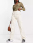 Pieces high waisted cargo trousers in cream