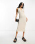 Lindex sanna knitted midaxi summer dress in beige