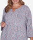 Plus Size Scoop Neck With Bar Detail Spacedye Knit Top