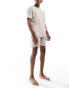 ASOS DESIGN capsule collection rib lounge short in stone