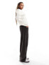 Mango bardot jumper with side split in white