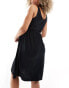 Mamalicious Maternity 2 function nursing button through mini sundress in black