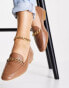 ASOS DESIGN Wide Fit Mingle chain loafers in tan