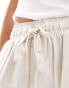 Object linen tie waist shorts in cream