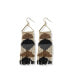 Gloria Half Circles Beaded Fringe Earrings on Brass Triangle