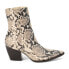 Matisse Caty Snake Pointed Toe Zippered Womens Beige, Black Dress Boots CATY-81