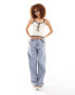 Lioness low rise baggy jeans in light blue wash