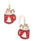 Gold-Tone Pavé & Imitation Pearl Hot Chocolate Drop Earrings, Created for Macy's