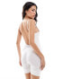 Magic Bodyfashion soft shaping low back bodysuit with short detail in white