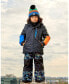 Big Boys Two Piece Snowsuit Black Printed Dinos