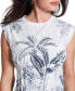 Women's Tobacco Palms Printed Corset T-Shirt