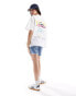 ASOS DESIGN boyfriend fit t-shirt with yacht back graphic in white