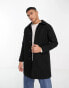 Original Penguin relaxed fit overcoat in black