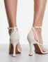 ASOS DESIGN Nelly asymmetric high heeled sandals In natural linen