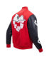 Men's Snoopy Red Peanuts Cotton Heart Full-Zip Varsity Jacket