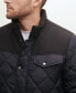 Men's Mixed Media Diamond Quilt with Faux Sherpa Lining Coat