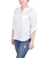 Women's Long Tab-Sleeve Blouse with Pockets