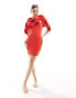 New Look contrast trim mini dress in red