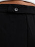 Mango slim button waist trouser in black