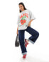 ASOS DESIGN oversized t-shirt with napoli tomato graphic in ice marl