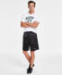 Men's Regular-Fit Mesh-Panel Satin Basketball Shorts