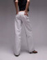 Topshop Ember low rise wide leg jeans in off white