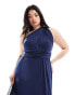 TFNC Bridesmaids Plus multiway maxi dress in navy