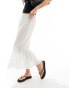 Weekday Pixi tiered semi sheer midaxi skirt in white