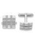 Kelly Waters Rhodium-plated Double Lines Patterned Square Cuff Links