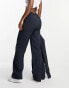 Pieces tailored trousers co-ord in navy pinstripe