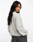 Vila high neck jumper in light grey melange