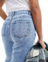 In The Style straight leg jeans in bleach wash blue