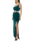 Juniors' Embellished-Waist Gown One-Shoulder