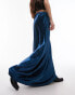 Topshop liquid look satin bias maxi skirt in sapphire