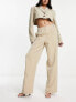 Vero Moda Aware wide leg tailored trouser in stone