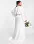 Yaura Plus Bridal kimono sleeve maxi dress in ivory