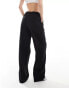 Vero Moda Tall wide leg dad trousers in black