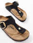 Birkenstock Gizeh big buckle sandals in black nubuck leather