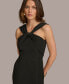 Donna Karan Women's Draped Twist-Neck Sleeveless Sheath Dress