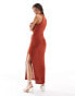 New Look racer back midi dress in rust