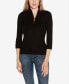 Black Label Women's Ribbed Quarter-Zip Sweater