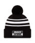 Men's Black, White Nascar Cup Series Cuffed Pom Knit Beanie