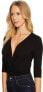 Only Hearts 159661 Women's So Fine Wrap Black Bodysuit Sz. S