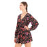 SUPERDRY Printed V Tea Long Sleeve Short Dress