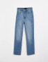 ASOS DESIGN easy straight jeans in mid blue