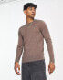 AllSaints Mode merino wool jumper in coco brown marl