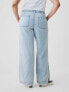 Wide-Leg Denim Pull-On Pants