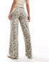 ASOS DESIGN soft wide leg trouser co-ord in leopard print