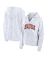 Women's White New York Mets Striped Fundamentals Notch Neck Pullover Hoodie