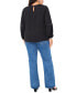 Women's Plus Size Studded Blouson-Sleeve Top